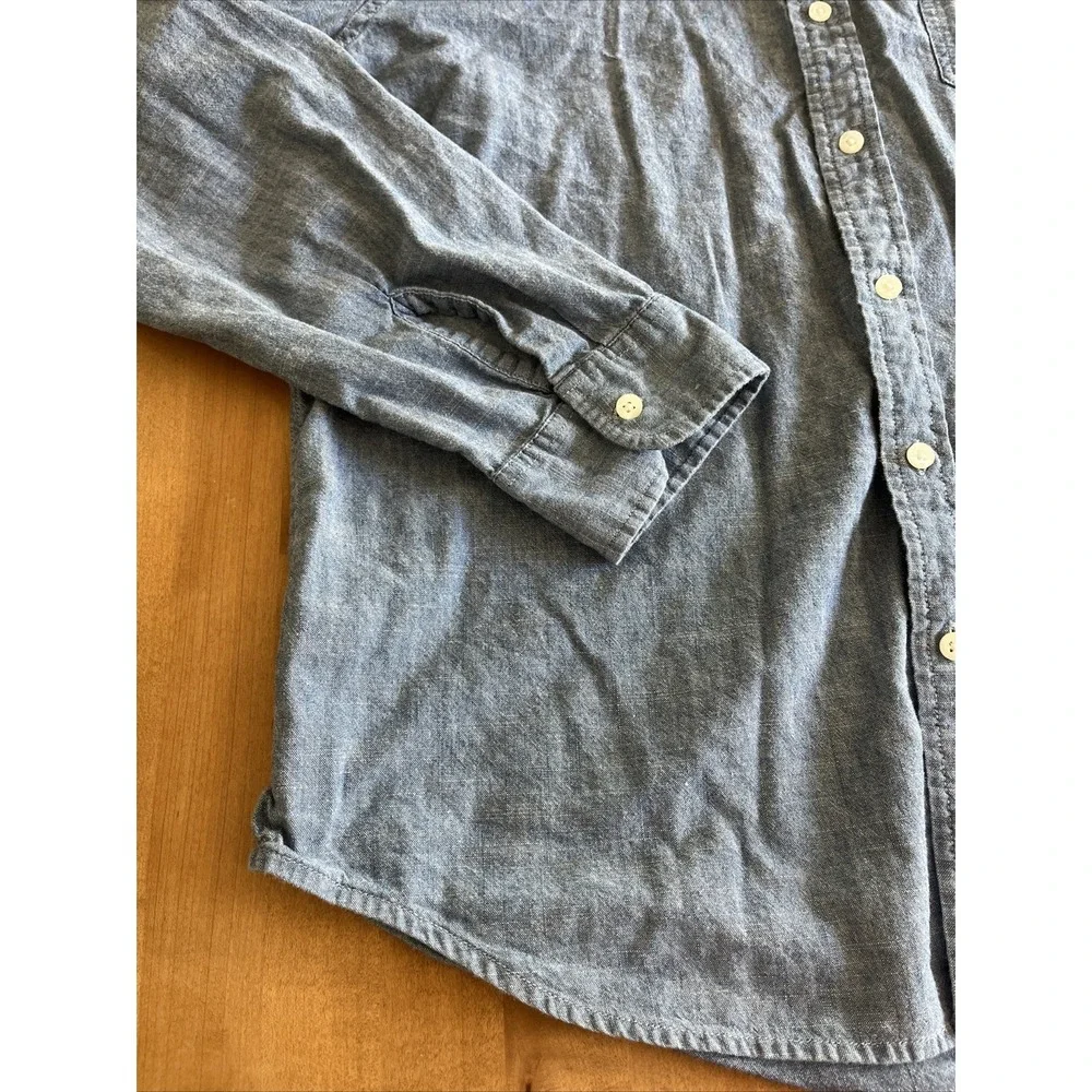 Levi's Men's Blue Chambray Button Down Shirt Long Sleeve Cotton Pocket‎ Size XXL